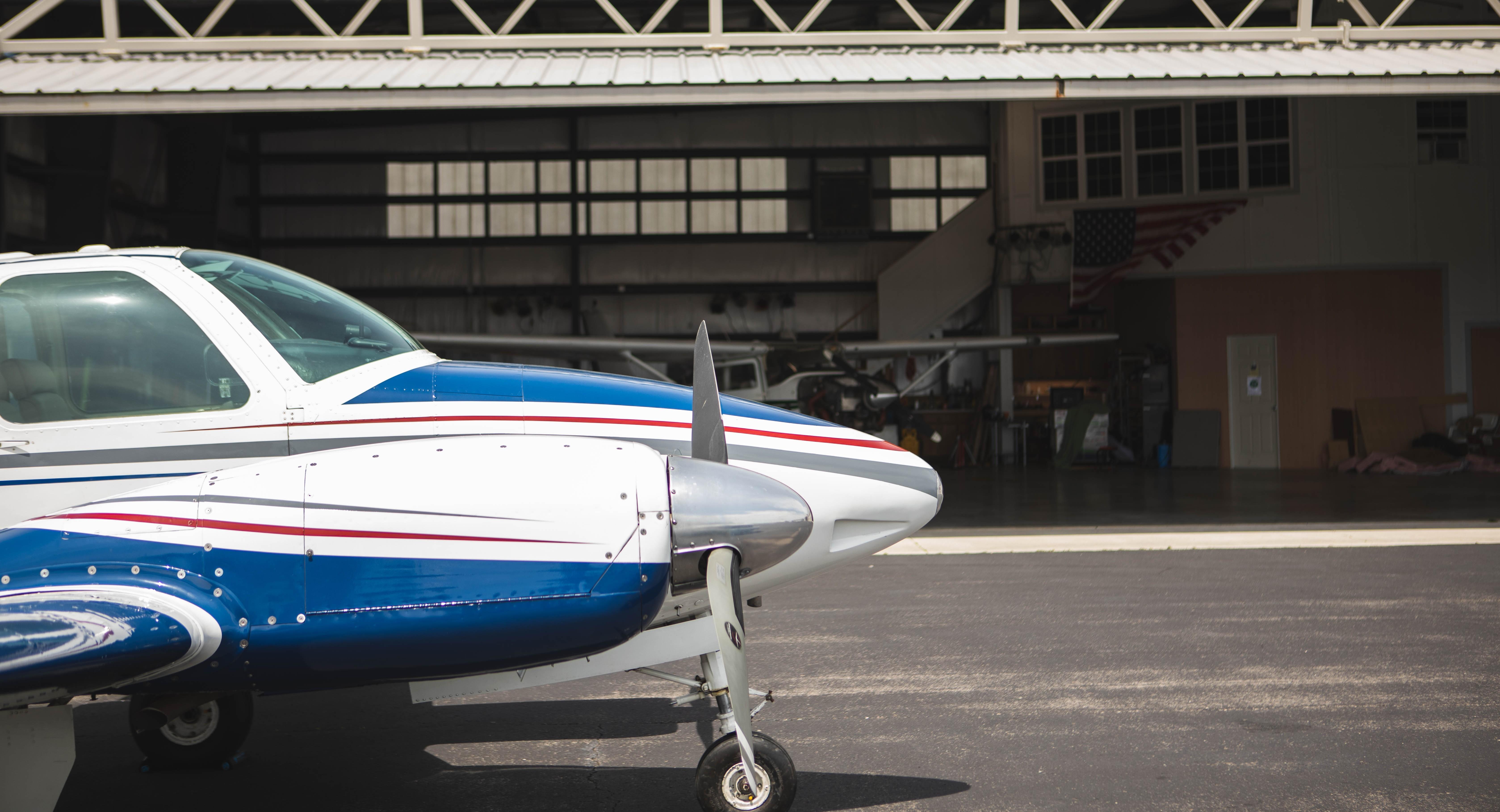 Pilot in King Air during flight check